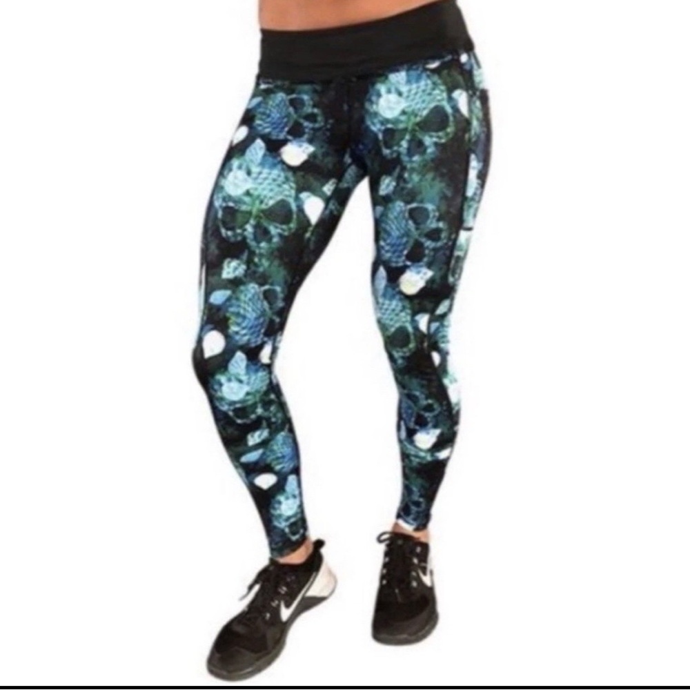 Constantly Varied Gear Mermaid Skull Athletic Leggings Retired S
